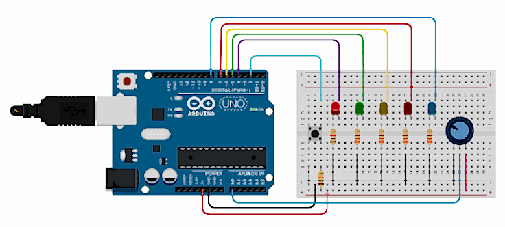Пример схемы с макетной платой