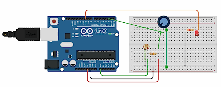 Пример схемы с макетной платой