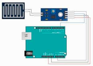 Схема подключения датчика дождя и протечек к ардуино