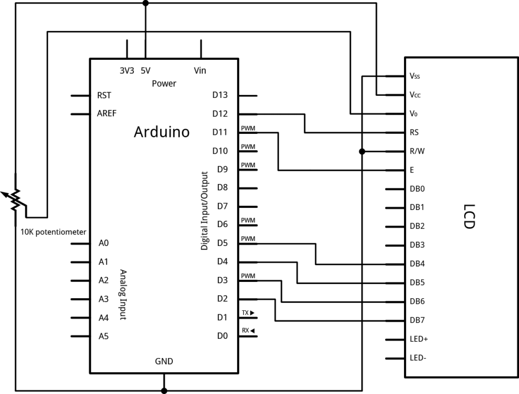 Схема LCD arduino