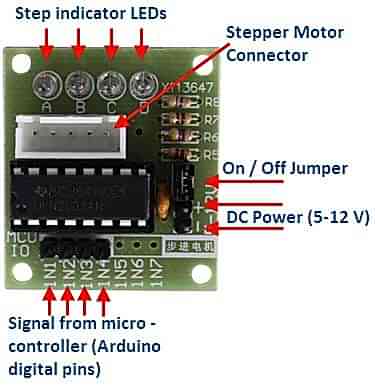 Описание драйвера шаговых двигателей UNL2003
